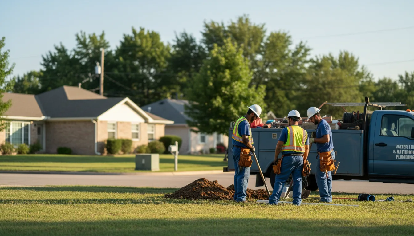 Residential water line and bathroom plumbing service in Roscoe, IL